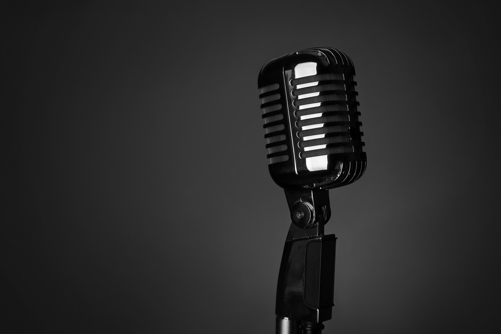 Retro Microphone on Dark Background